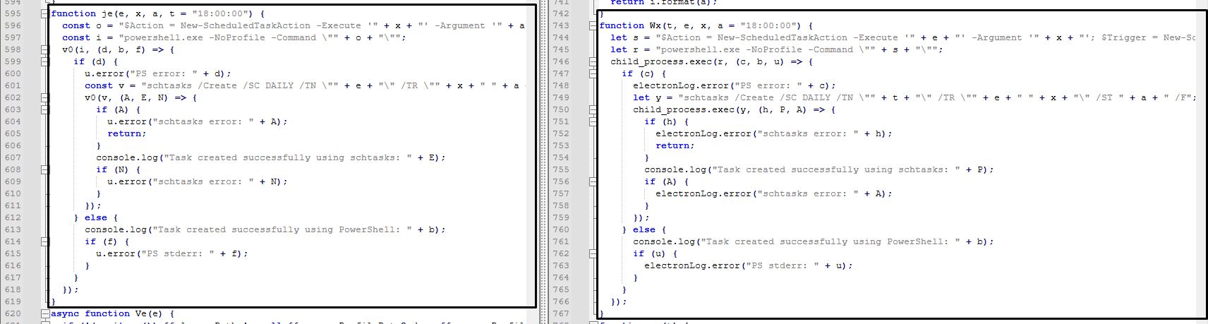 Comparison of persistency mechanism between Network Graphics (left) and ModsHub (right)