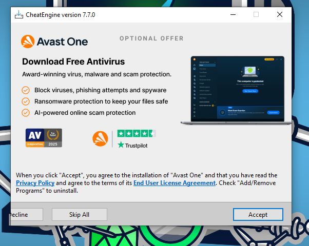 Software asks me if I want to download "Avast One"