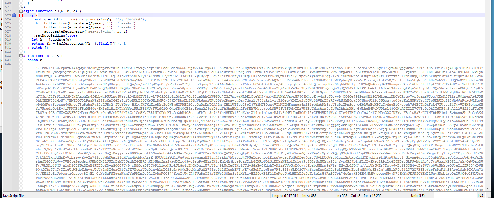 Encrypted string