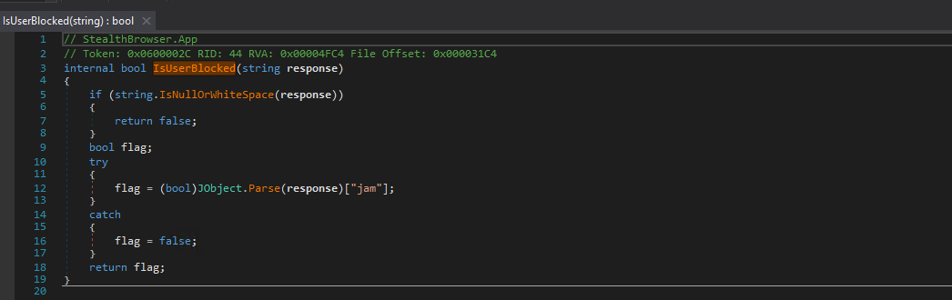 dnSpy isuserblocked DiagnosticDriver.exe