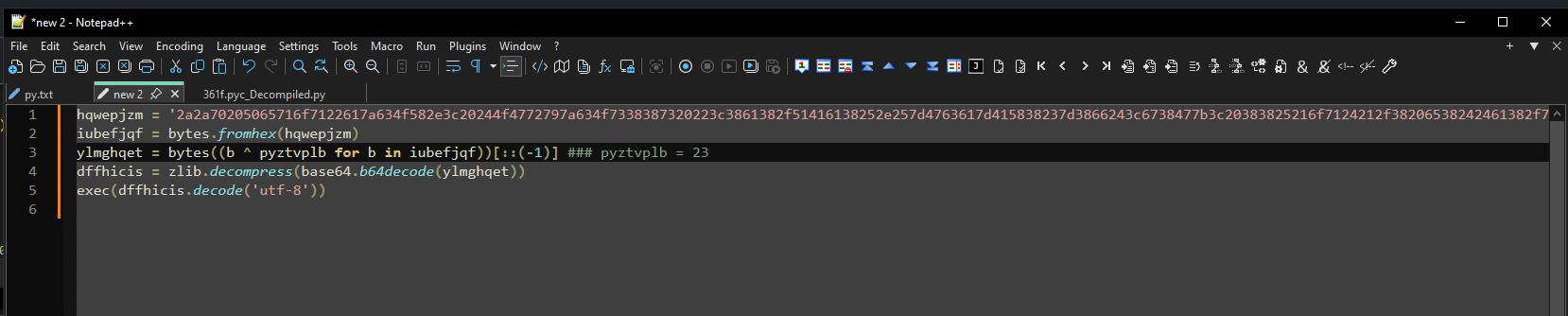 Whole decryption chain of the string
